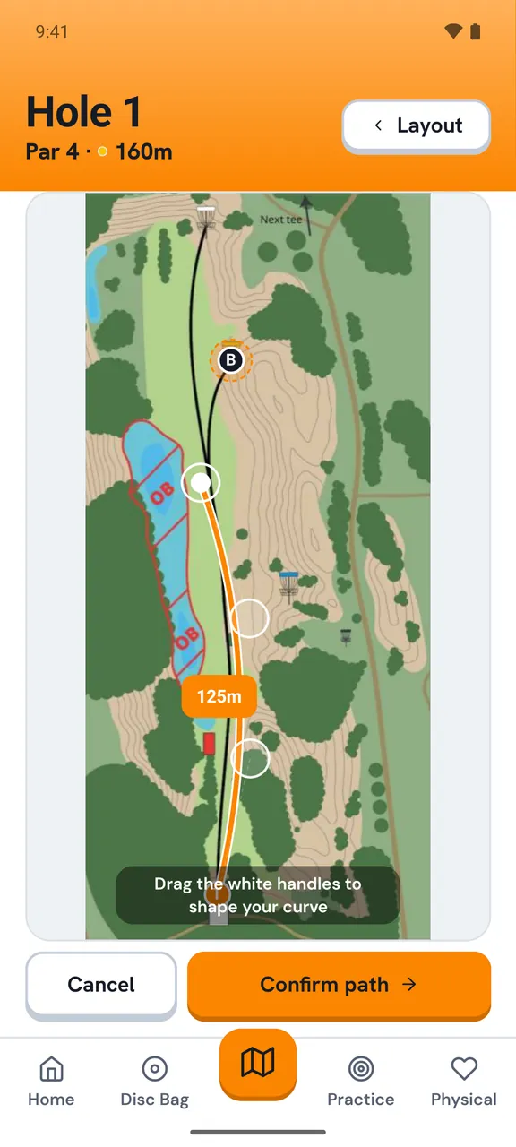 Drawing a line on a hole