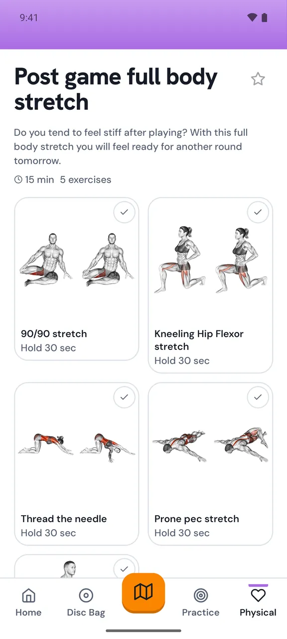 The Post game full body stretch session in Discaddie