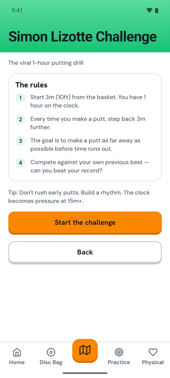 Putting challenge